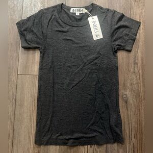 Eterne Butter Soft XS USA Made Charcoal Crewneck Tee NWT Rayon Spandex Blend
